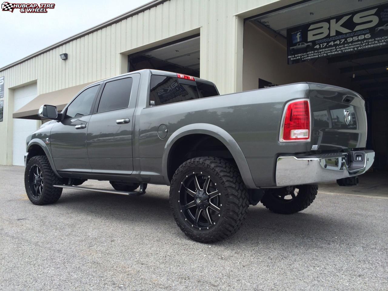 vehicle gallery/ram 2500 fuel maverick d538 22X10  Black & Milled wheels and rims