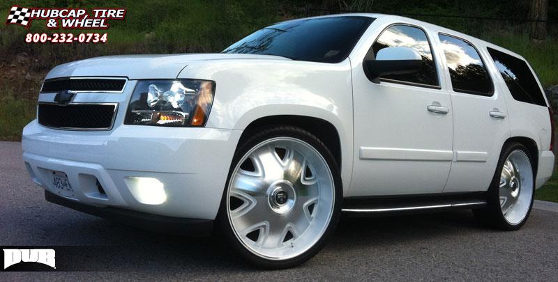 vehicle gallery/chevrolet tahoe dub bandito s138 26X9.5  Custom White & Chrome wheels and rims