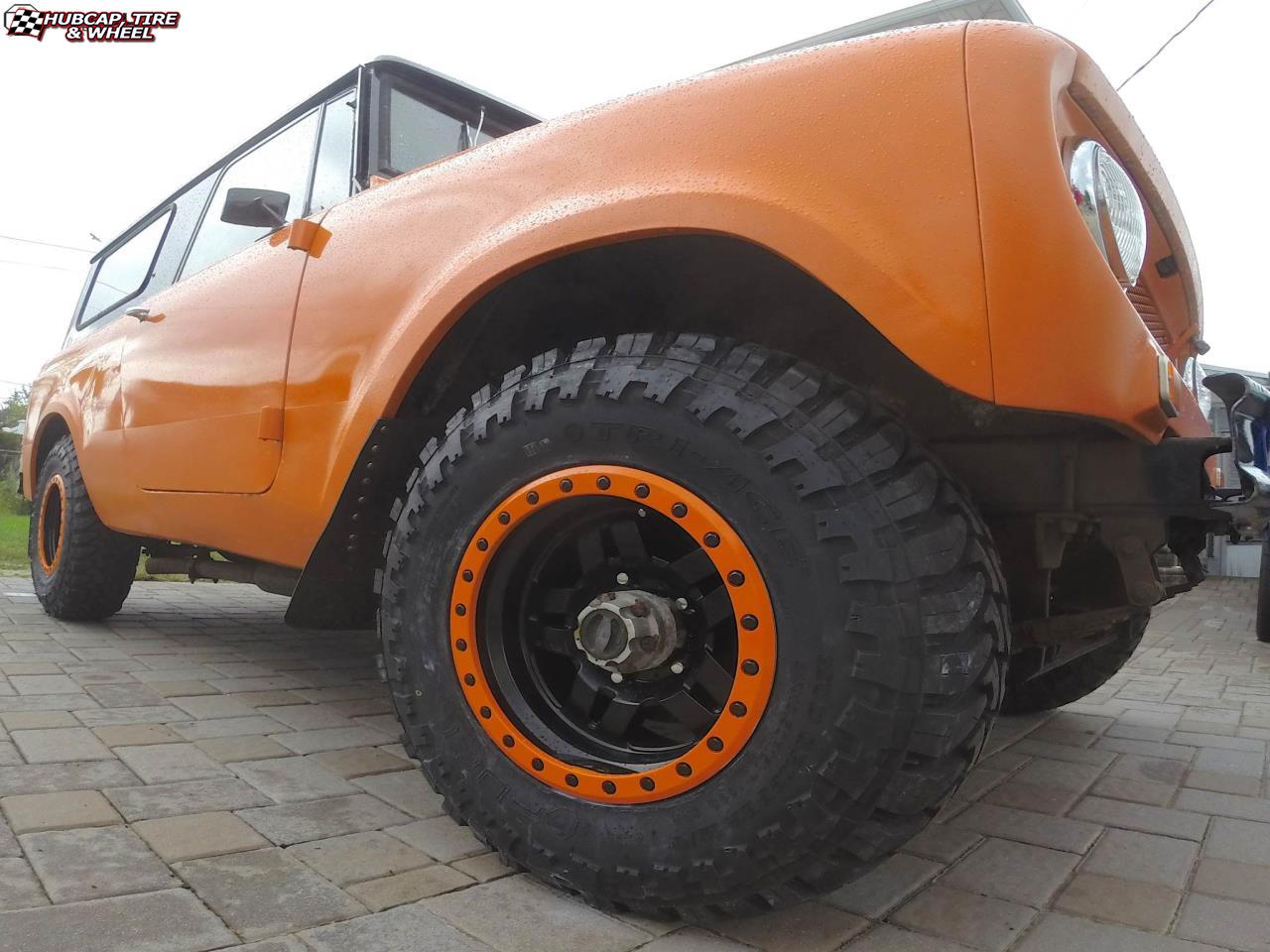 vehicle gallery/international scout fuel anza d557 15X8  Matte Black w/ Anthracite Ring wheels and rims