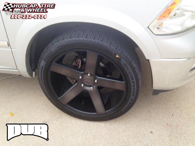 vehicle gallery/dodge ram dub baller s116  Black & Machined with Dark Tint wheels and rims