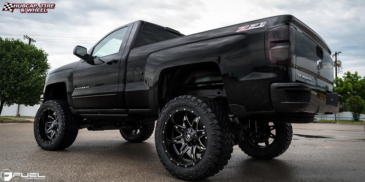 vehicle gallery/chevrolet silverado 1500 fuel lethal d567 22X11  Black & Milled wheels and rims