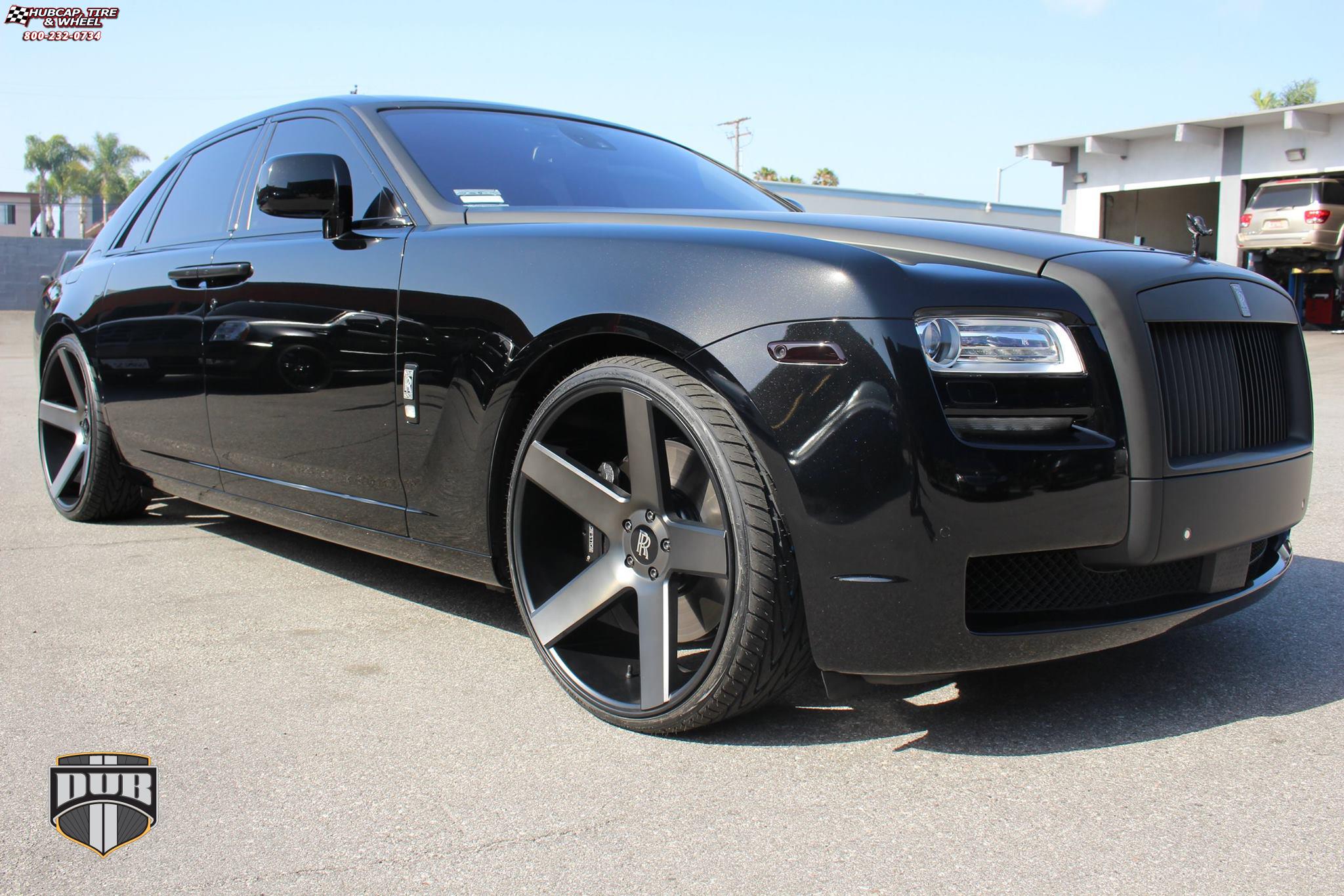 vehicle gallery/rolls royce ghost dub baller s116 24X10  Black & Machined with Dark Tint wheels and rims