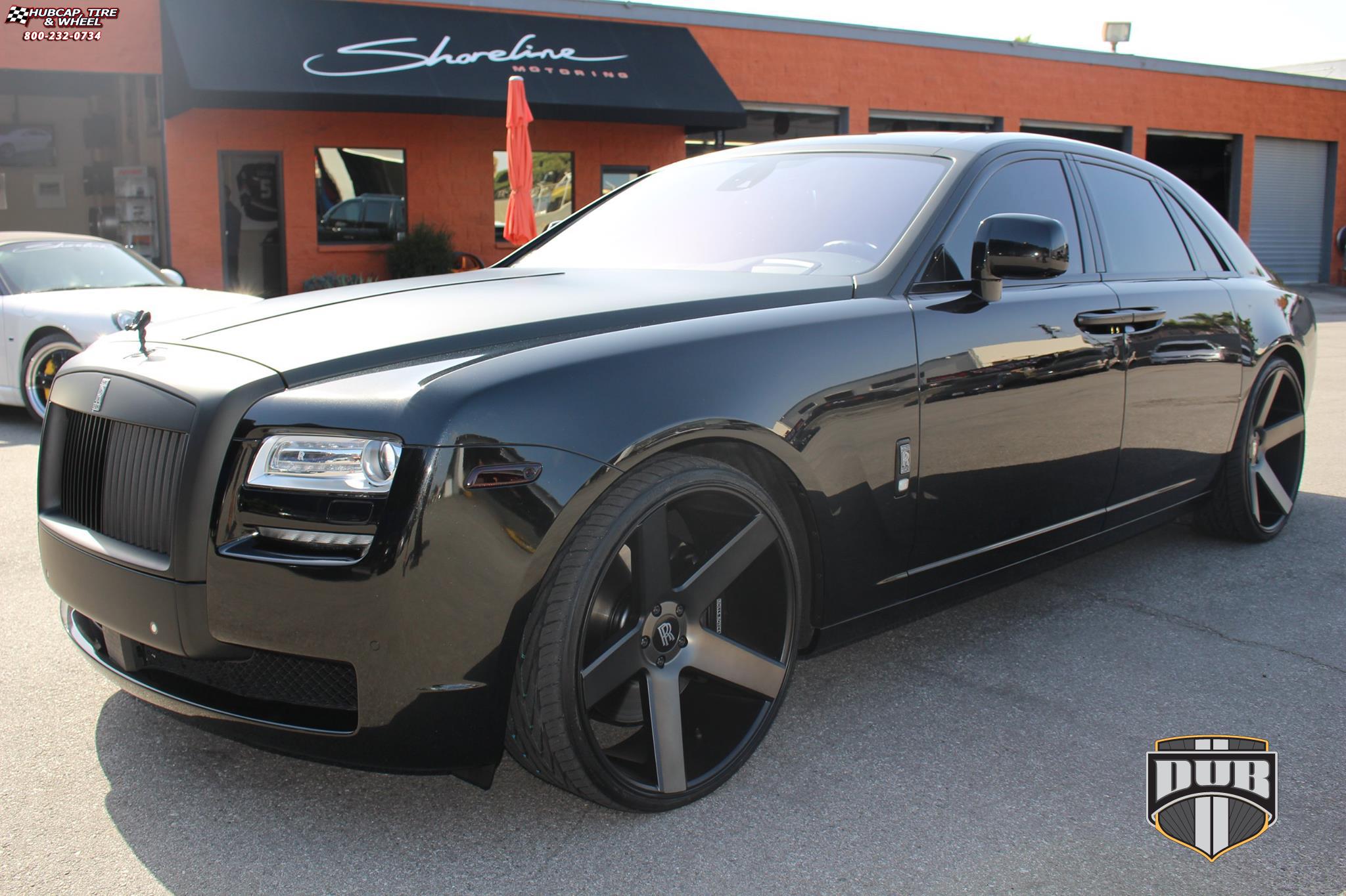 vehicle gallery/rolls royce ghost dub baller s116 24X10  Black & Machined with Dark Tint wheels and rims