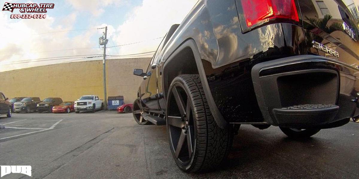 vehicle gallery/gmc sierra dub baller s116 26X10  Black & Machined with Dark Tint wheels and rims