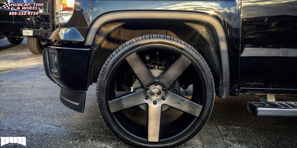 vehicle gallery/gmc sierra dub baller s116 26X10  Black & Machined with Dark Tint wheels and rims