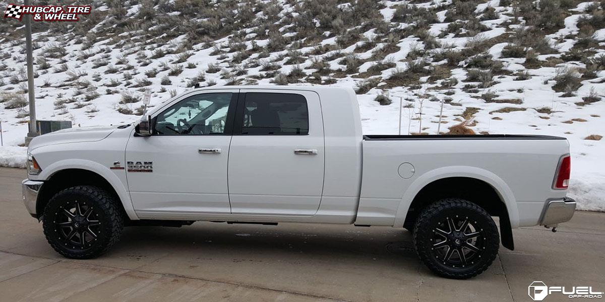 vehicle gallery/dodge ram 3500 fuel maverick d538 20X10  Black & Milled wheels and rims