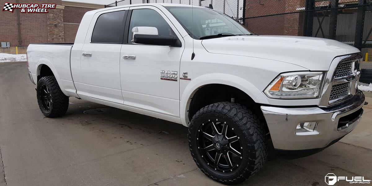 vehicle gallery/dodge ram 3500 fuel maverick d538 20X10  Black & Milled wheels and rims