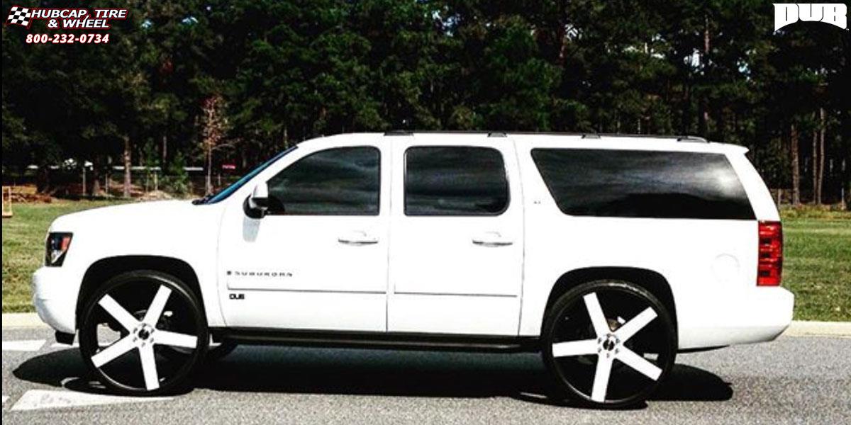 vehicle gallery/chevrolet suburban dub baller s116 30X10  Custom White wheels and rims