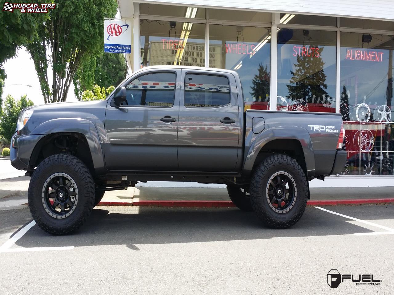 vehicle gallery/toyota tacoma fuel trophy d551 18X10 Matte Black w/ Anthracite Ring wheels and rims