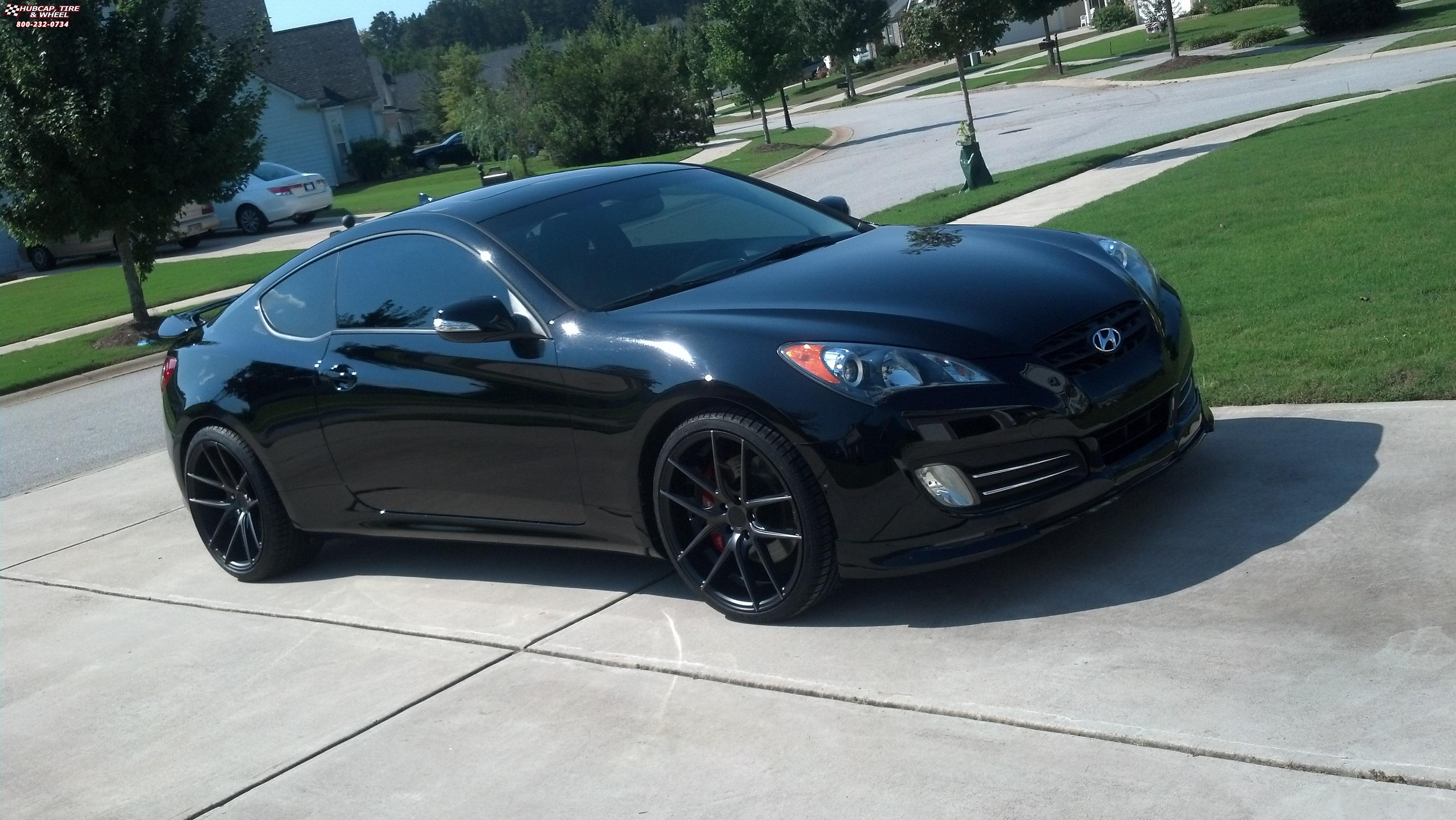 vehicle gallery/hyundai genesis niche targa m130 20x85 Black & Machined with Dark Tint wheels and rims