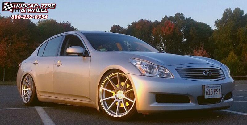 vehicle gallery/infiniti g35 niche essen m146 20x10  Silver & Machined wheels and rims