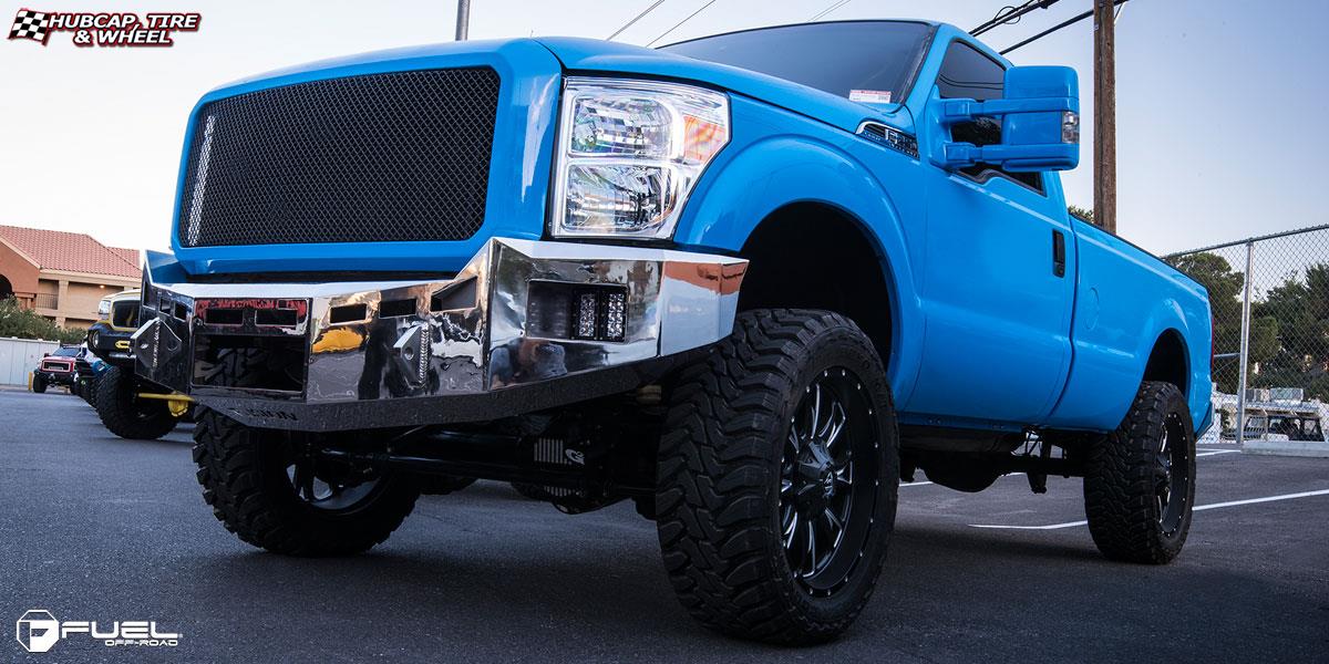 vehicle gallery/ford f 250 super duty fuel throttle d513 0X0  Matte Black & Milled wheels and rims