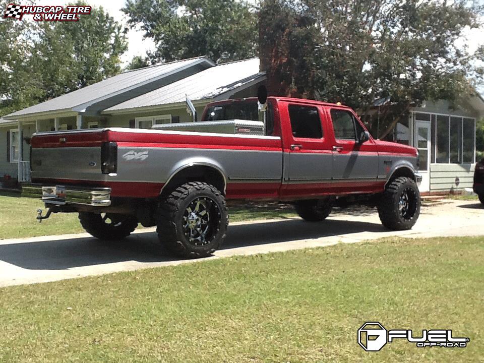 vehicle gallery/ford f 350 fuel maverick d260 20X12  Chrome with Gloss Black Lip wheels and rims