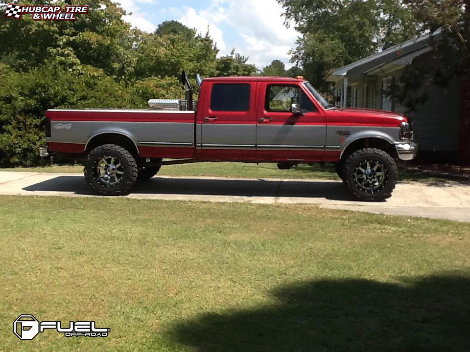 vehicle gallery/ford f 350 fuel maverick d260 20X12  Chrome with Gloss Black Lip wheels and rims