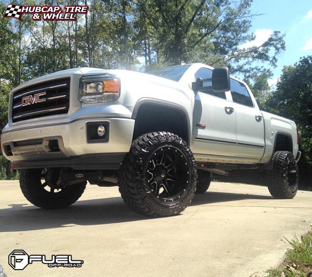 vehicle gallery/gmc sierra fuel maverick d538 20X12  Black & Milled wheels and rims