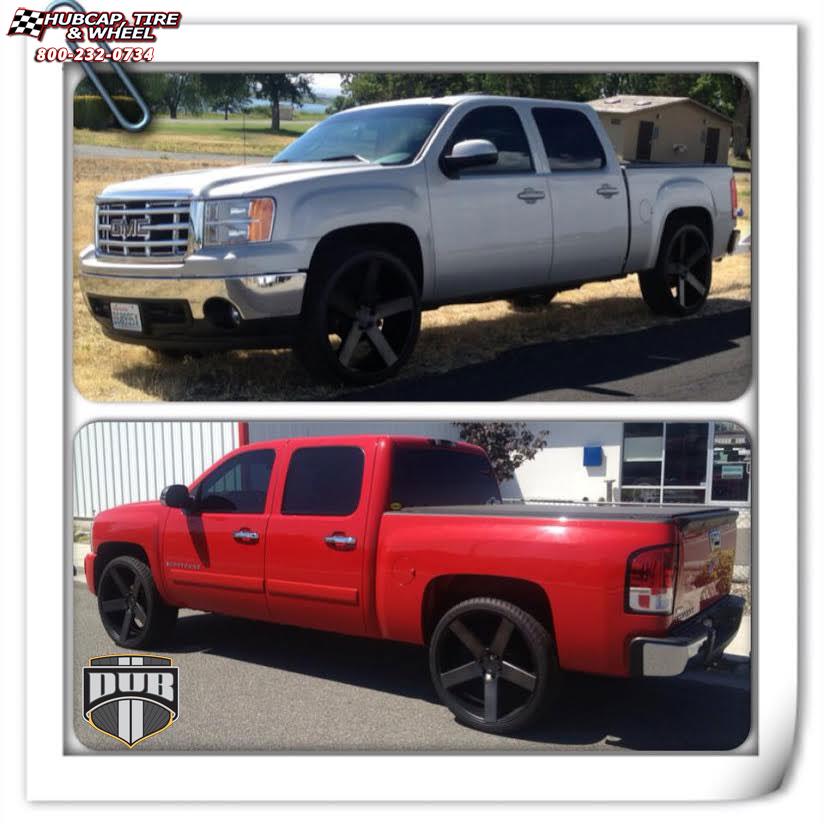 vehicle gallery/gmc sierra dub baller s116 26X10  Black & Machined with Dark Tint wheels and rims