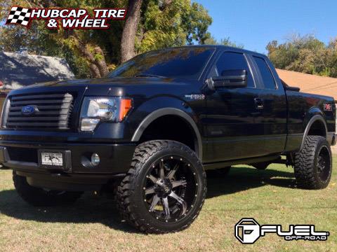 vehicle gallery/ford f 150 fuel nutz d541 0X0  Black & Machined wheels and rims