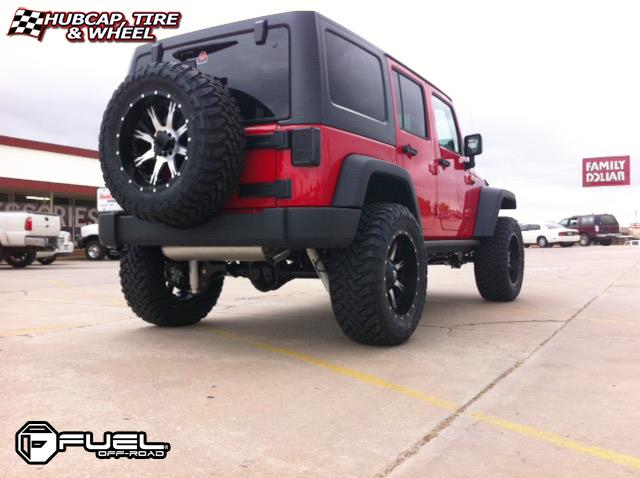 vehicle gallery/jeep wrangler fuel nutz d541 0X0  Black & Machined wheels and rims