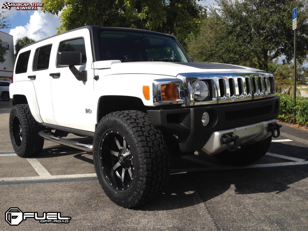 vehicle gallery/hummer h3 fuel maverick d537 0X0  Matte Black & Machined Face wheels and rims