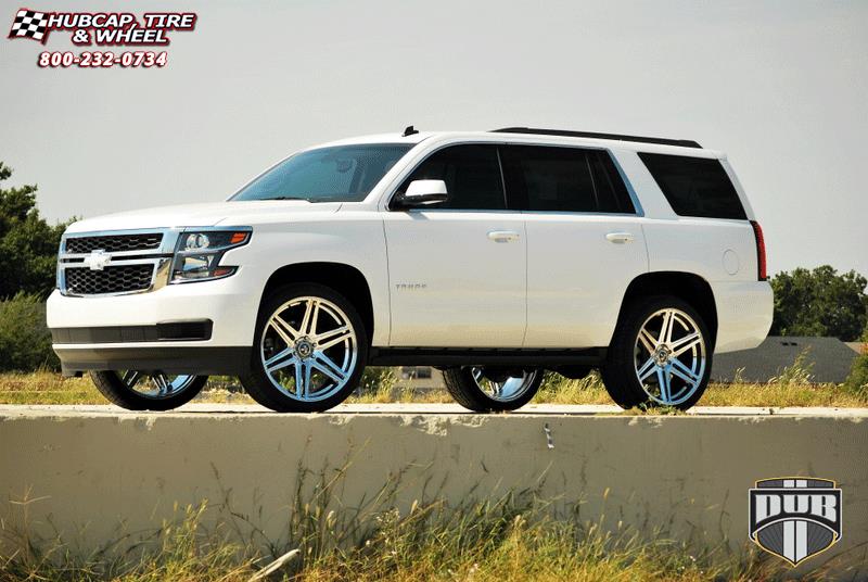 vehicle gallery/chevrolet tahoe dub skillz s122 24X10  Chrome wheels and rims