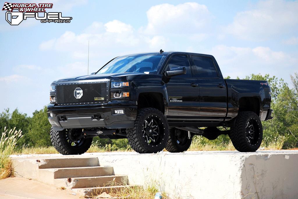 vehicle gallery/chevrolet silverado fuel lethal d567 22X11  Black & Milled wheels and rims