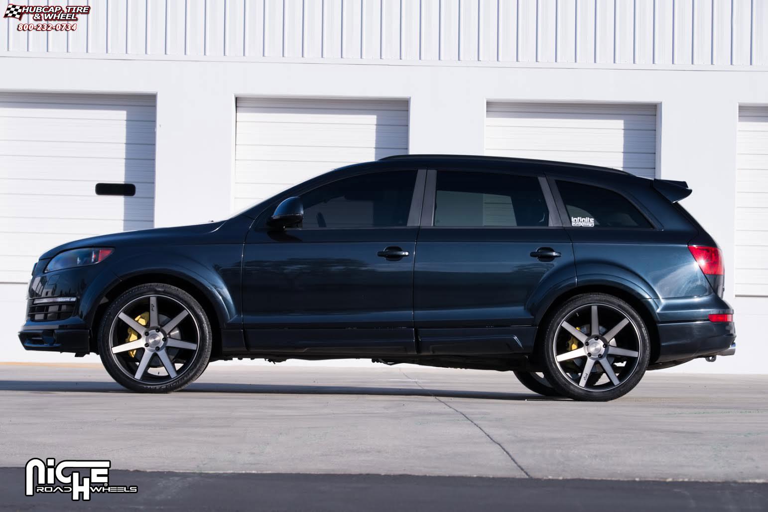 vehicle gallery/audi q7 niche verona m150  Black & Machined with Dark Tint wheels and rims