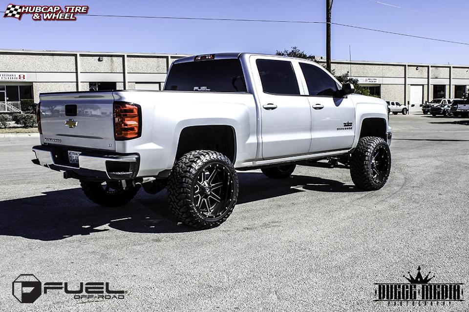 vehicle gallery/chevrolet silverado fuel maverick d262 22X12 Black & Milled wheels and rims