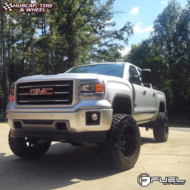 vehicle gallery/gmc sierra fuel maverick d538 20X12  Black & Milled wheels and rims