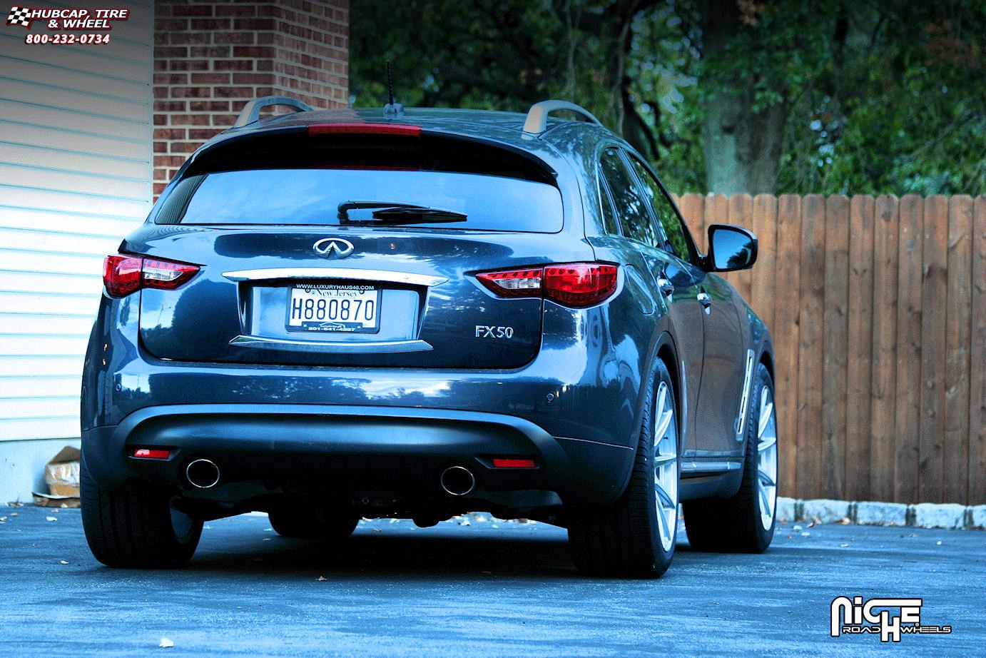 vehicle gallery/infiniti fx50 niche essen m146  Silver & Machined wheels and rims