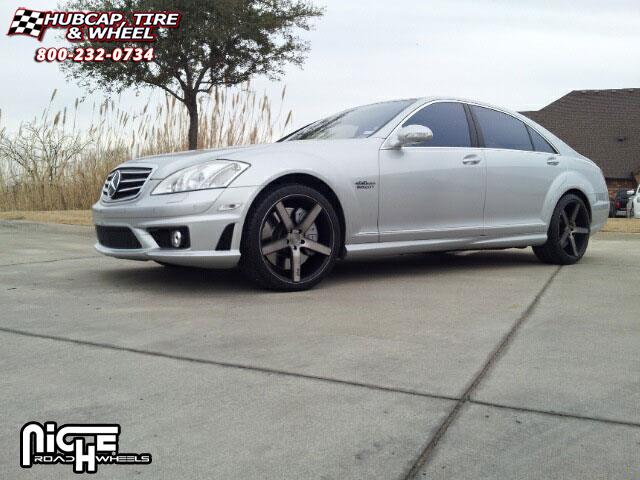 vehicle gallery/mercedes benz s63 amg niche milan m134  Black & Machined with Dark Tint wheels and rims