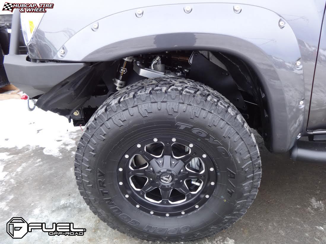 vehicle gallery/toyota tacoma fuel boost d534 16X8 Matte Black & Milled wheels and rims