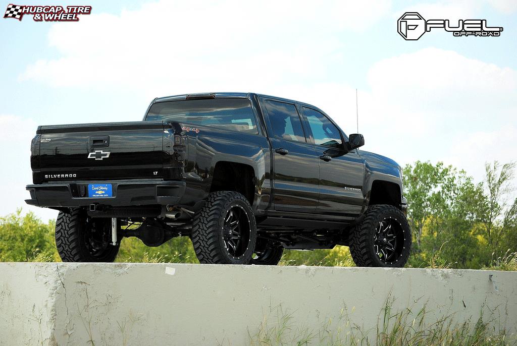 vehicle gallery/chevrolet silverado fuel lethal d567 22X11  Black & Milled wheels and rims