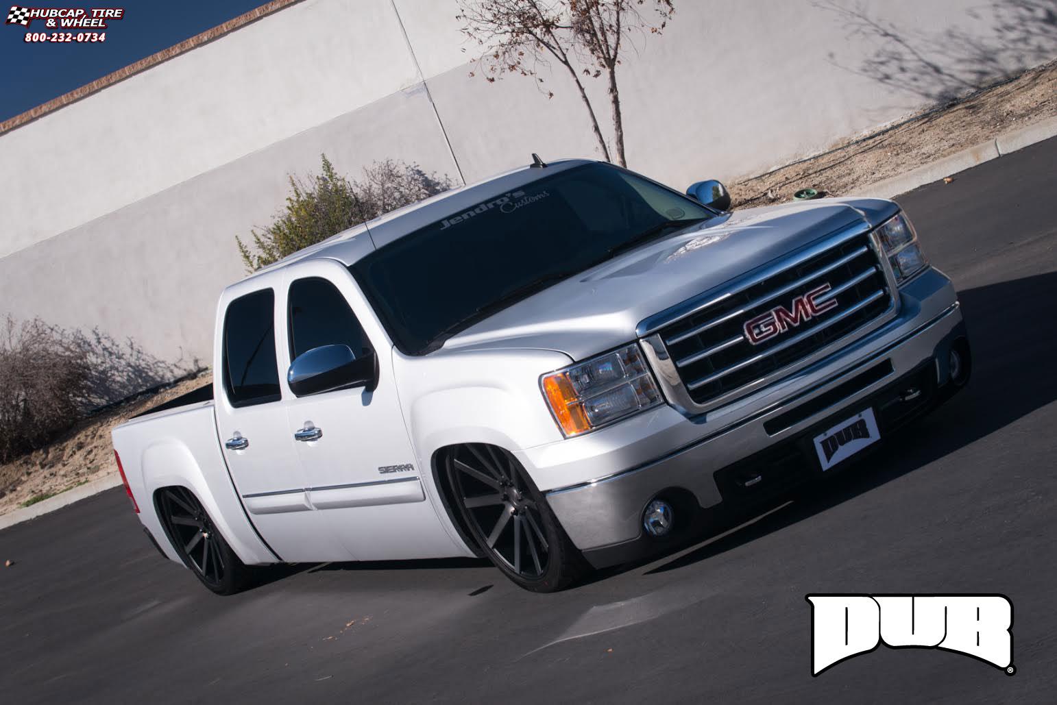 vehicle gallery/gmc sierra dub shot calla s121  Black & Machined with Dark Tint wheels and rims