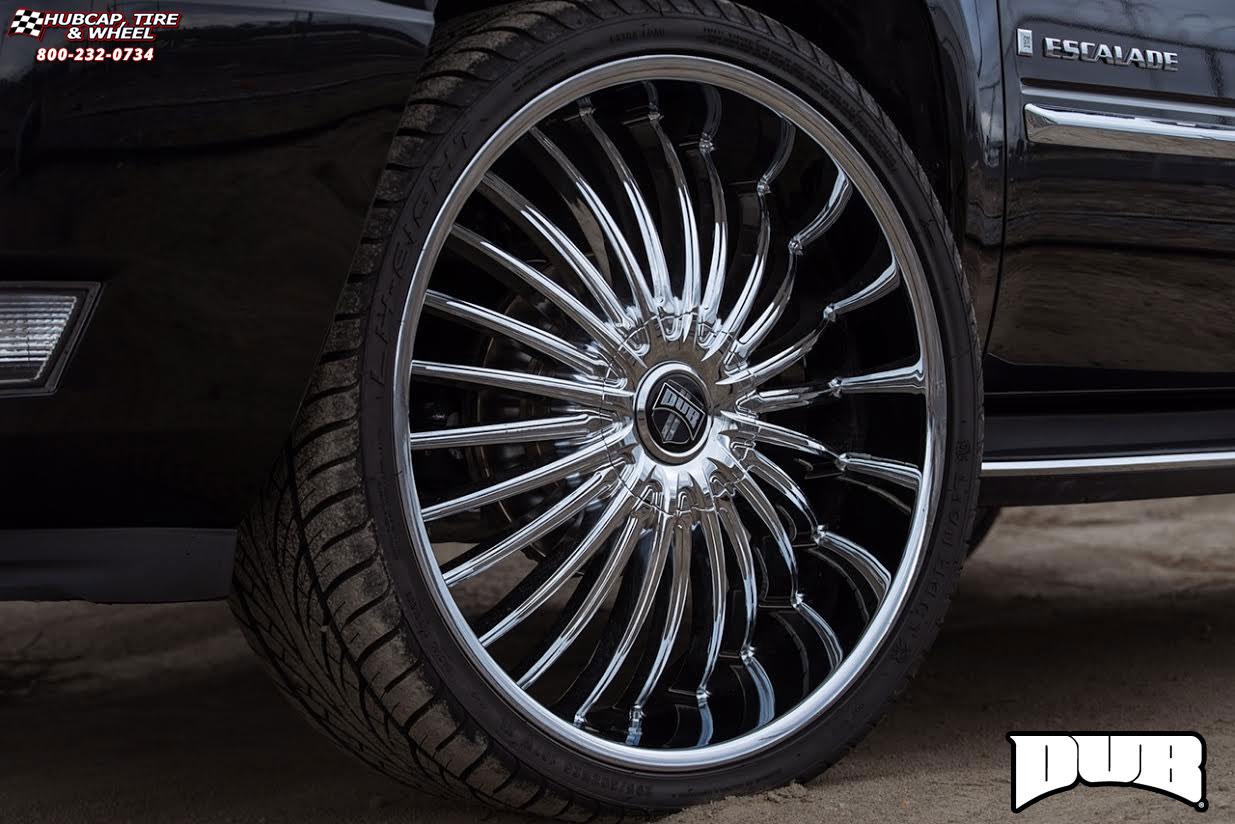 vehicle gallery/cadillac escalade dub suave s140  Chrome wheels and rims