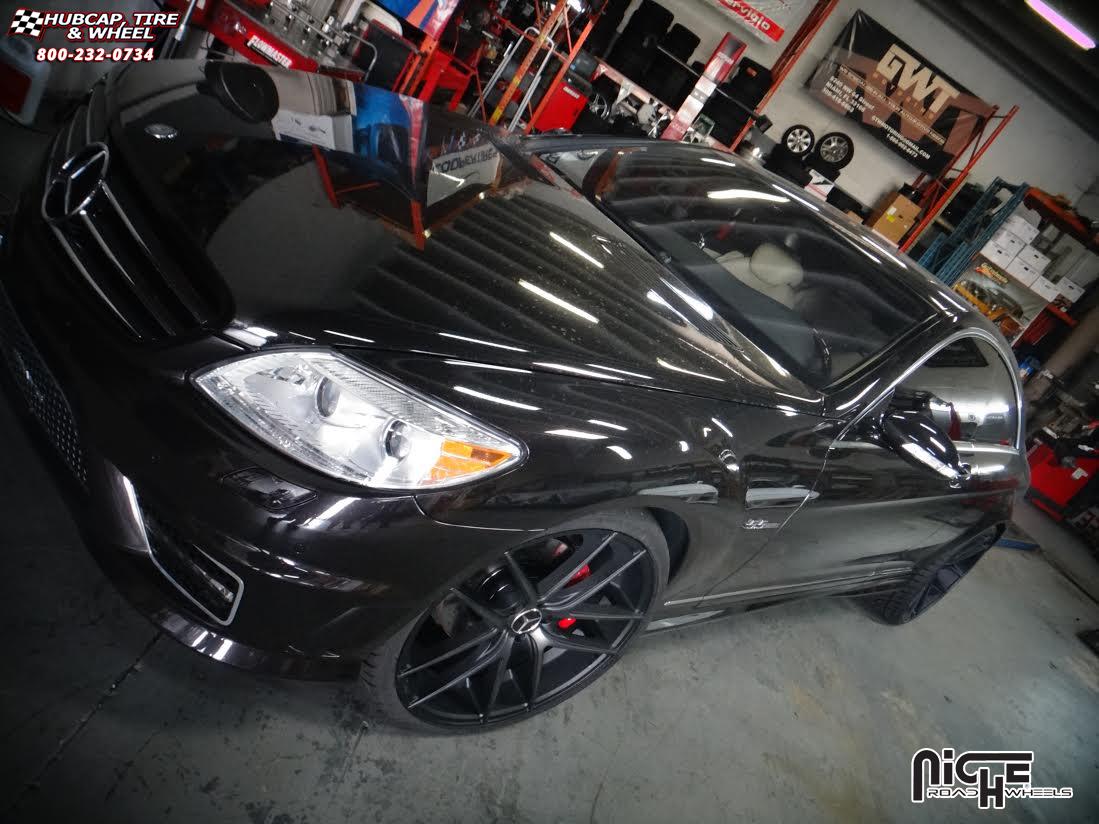 vehicle gallery/mercedes benz cl niche targa m130  Black & Machined with Dark Tint wheels and rims