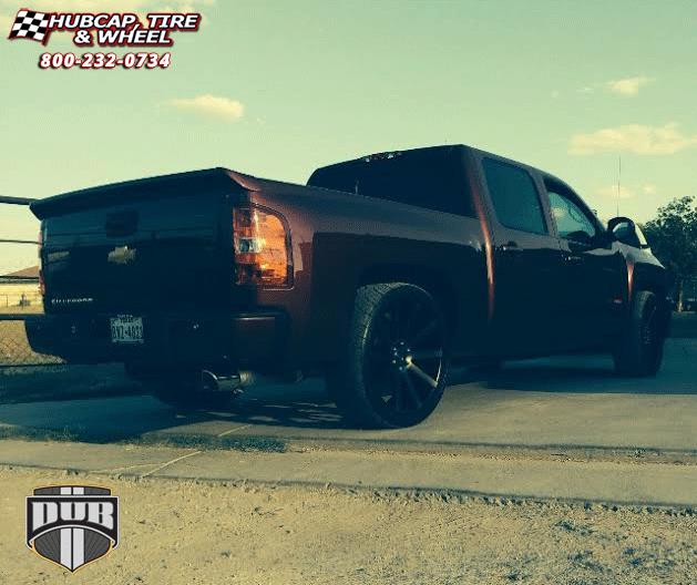 vehicle gallery/chevrolet silverado 1500 dub shot calla s121  Black & Machined with Dark Tint wheels and rims