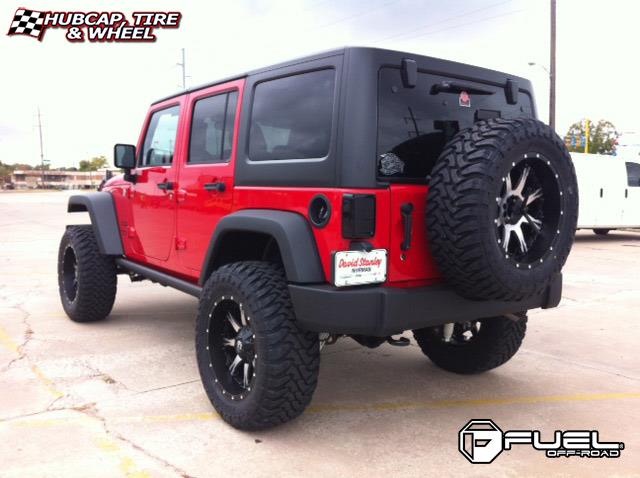 vehicle gallery/jeep wrangler fuel nutz d541 0X0  Black & Machined wheels and rims