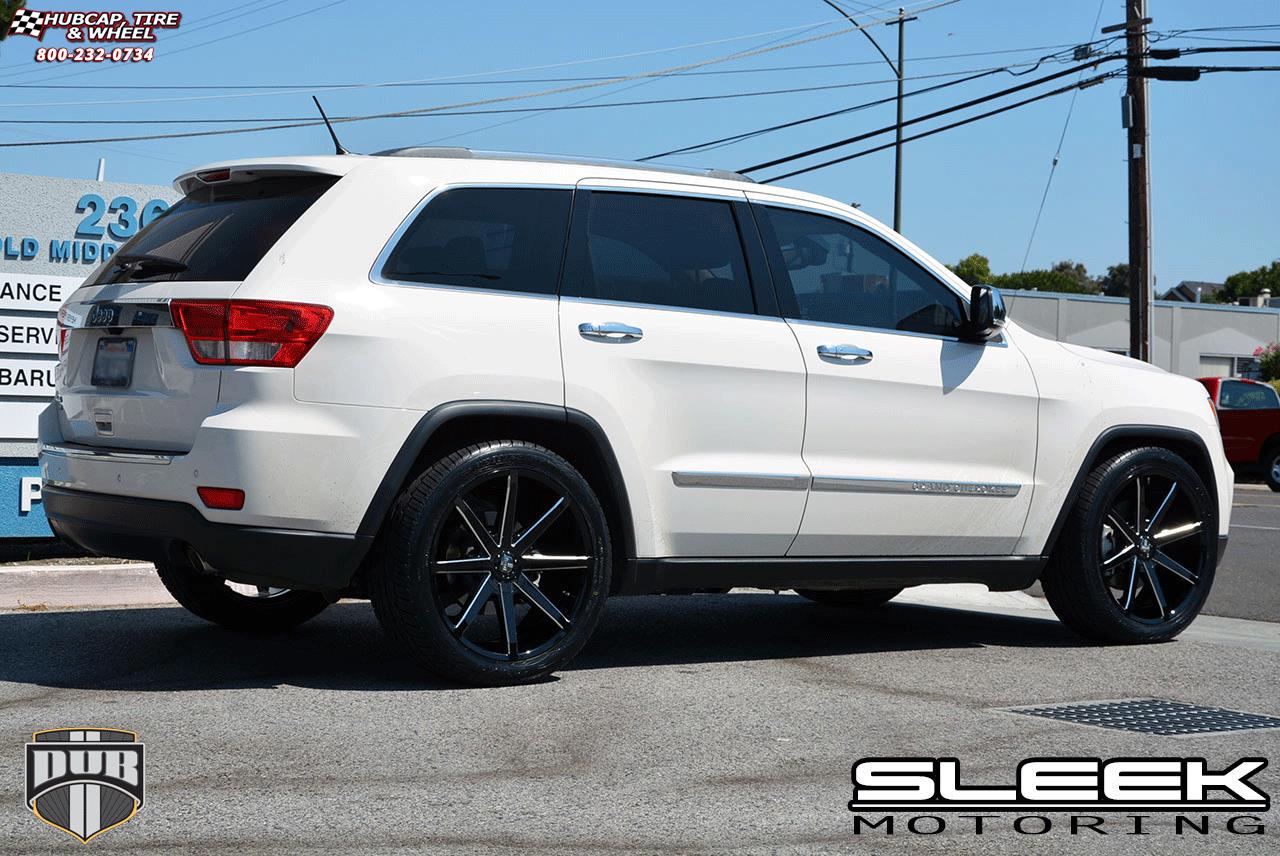 vehicle gallery/jeep grand cherokee dub push s109  Gloss Black & Milled wheels and rims