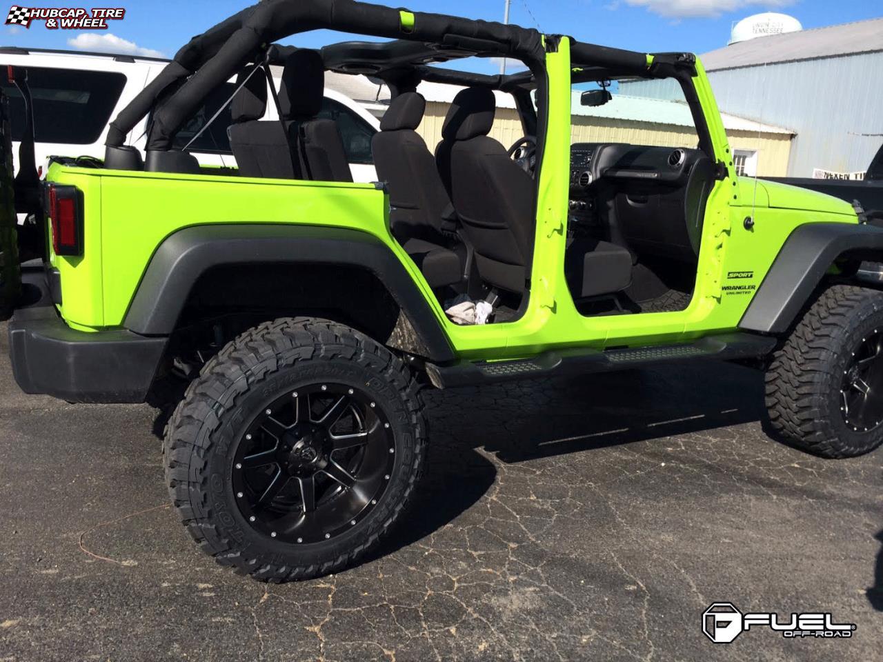 vehicle gallery/jeep wrangler fuel maverick d538 20X12  Black & Milled wheels and rims