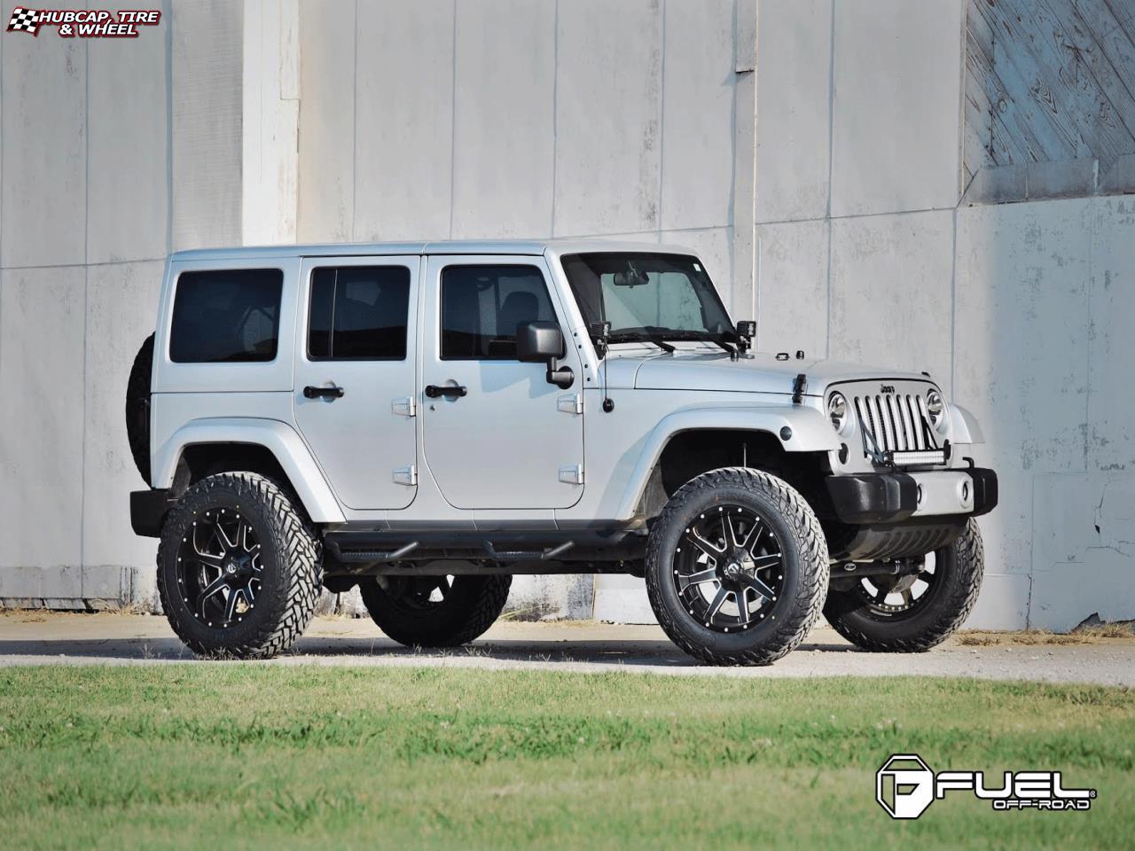 vehicle gallery/jeep wrangler fuel maverick d262 0X0  Black & Milled wheels and rims