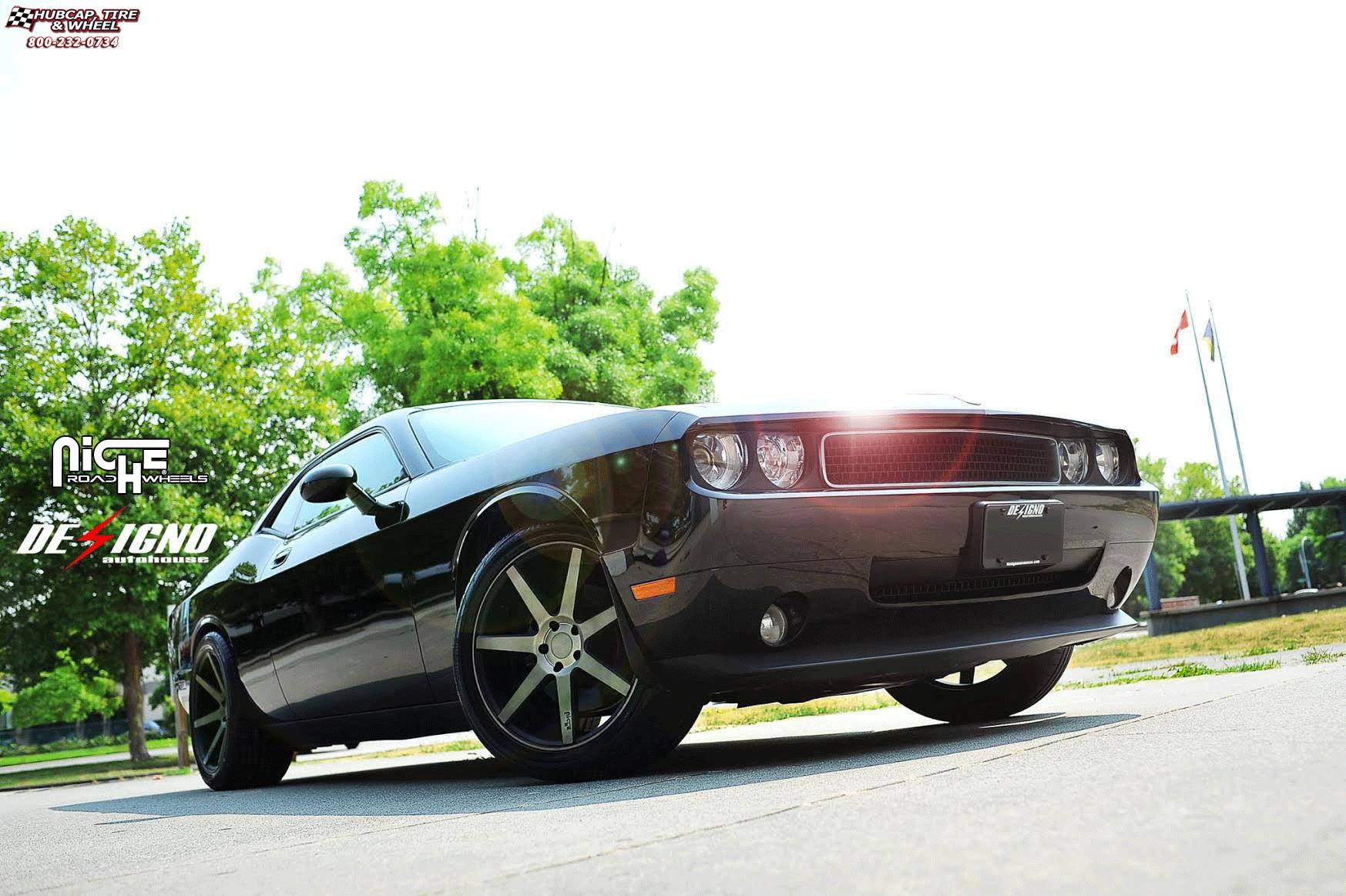 vehicle gallery/dodge challenger niche verona m150 20x9  Black & Machined with Dark Tint wheels and rims