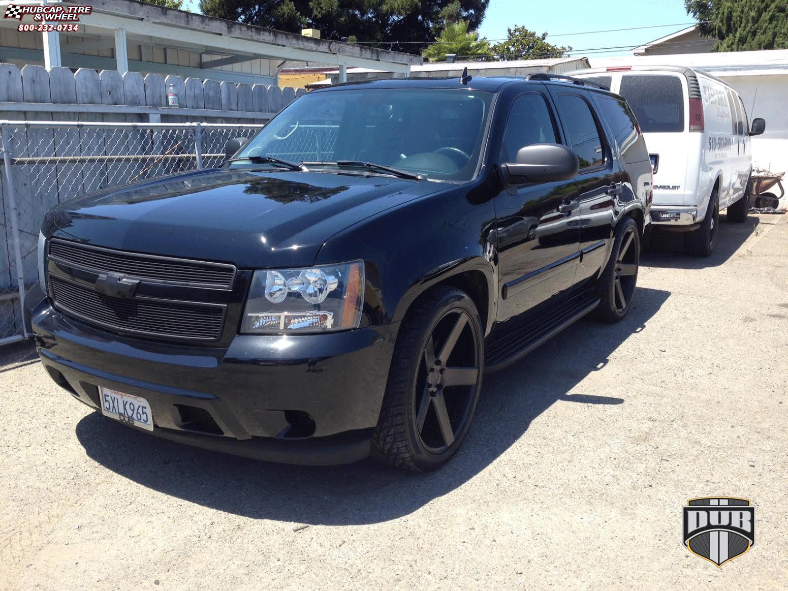 vehicle gallery/chevrolet tahoe dub baller s116 24X10  Black & Machined with Dark Tint wheels and rims