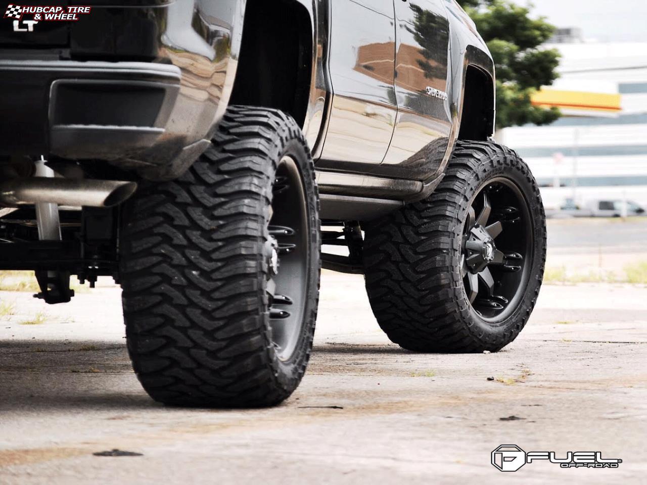vehicle gallery/chevrolet silverado fuel octane d509 22X10  Matte Black wheels and rims