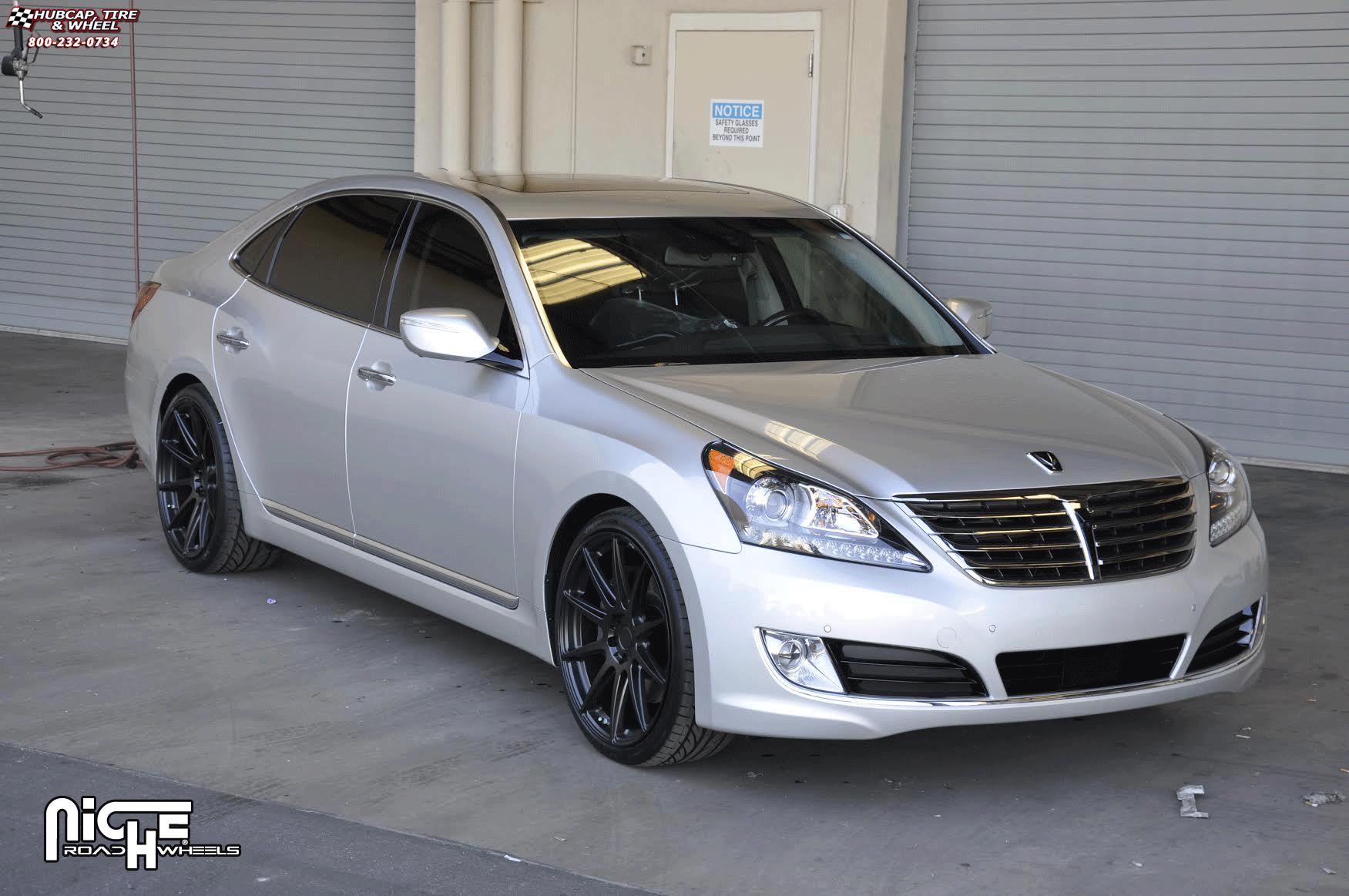 vehicle gallery/hyundai equus niche essen m147 21x9  Matte Black wheels and rims