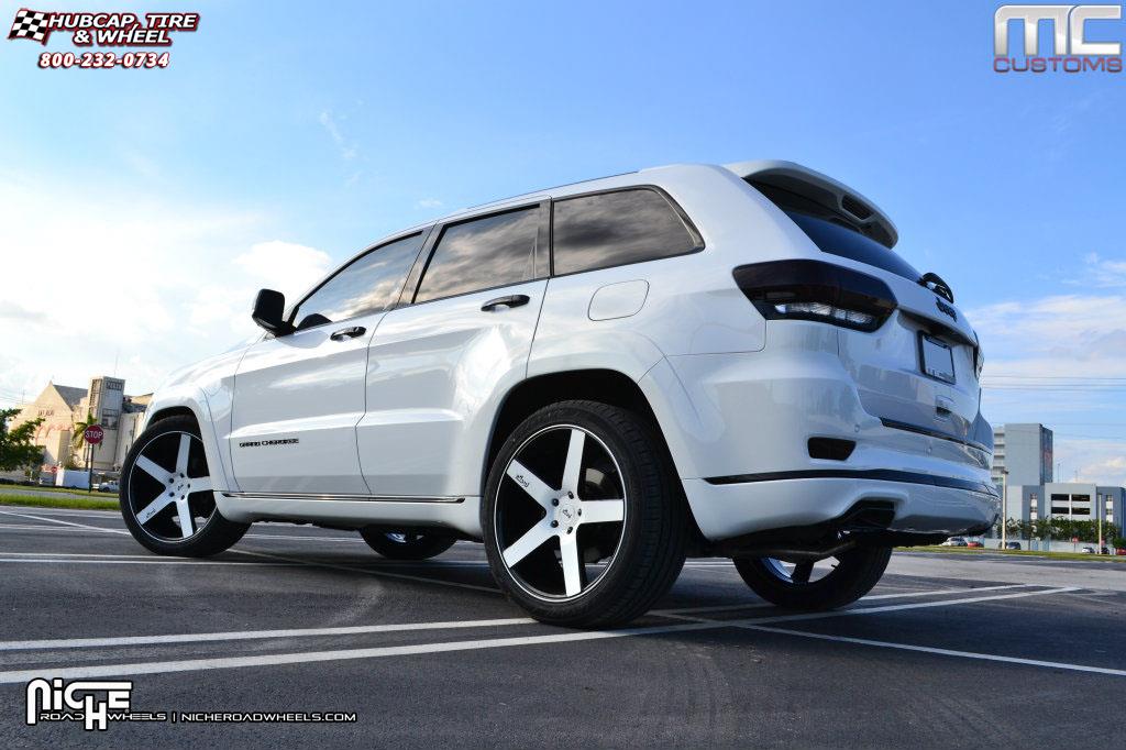 vehicle gallery/jeep grand cherokee niche milan m134 Black & Machined with Dark Tint wheels and rims