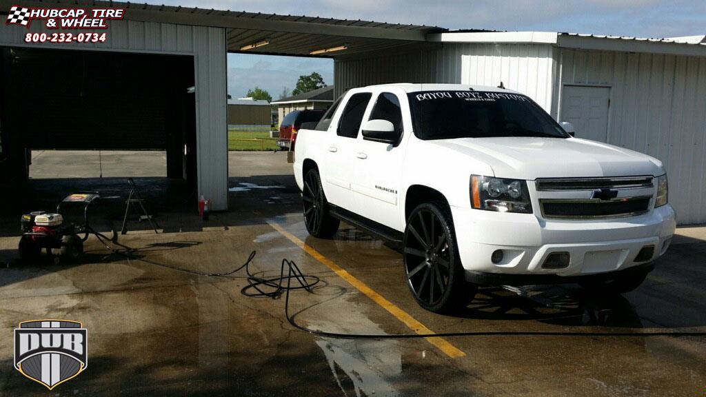 vehicle gallery/chevrolet avalanche dub shot calla s121  Black & Machined with Dark Tint wheels and rims