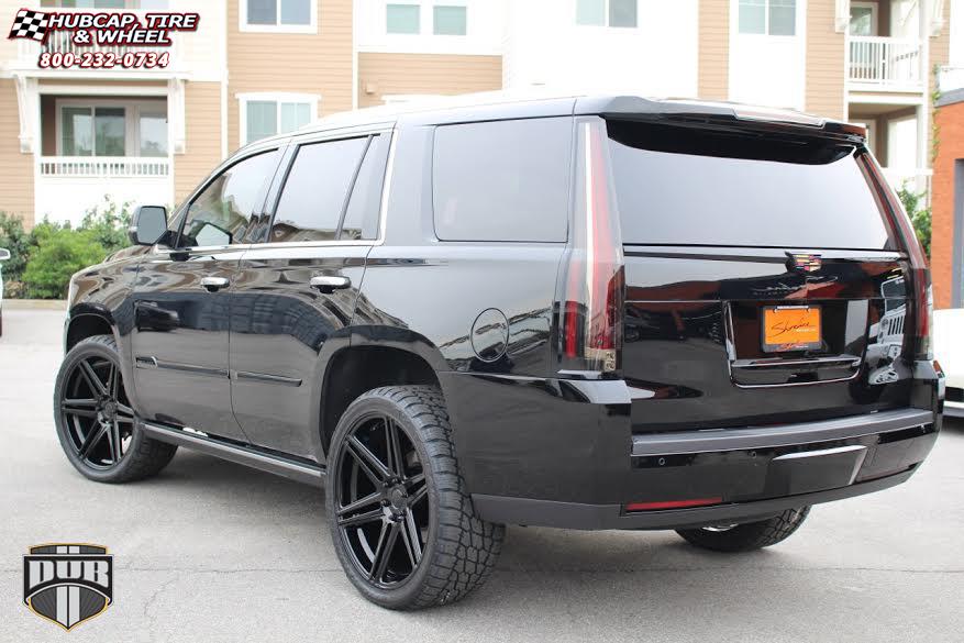 vehicle gallery/cadillac escalade dub skillz s123  Black & Machined with Dark Tint wheels and rims