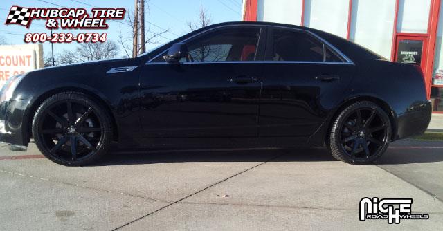 vehicle gallery/cadillac cts dub push s110  Gloss Black wheels and rims