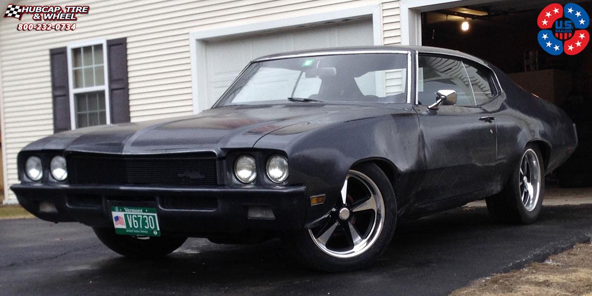 vehicle gallery/buick skylark us mags bandit u109 18X8  Black & Machined, Diamond Cut Lip wheels and rims