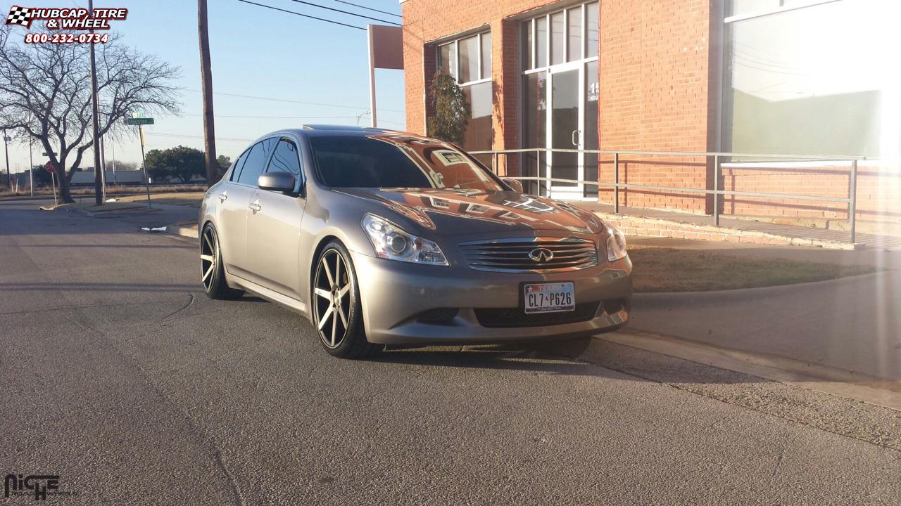 vehicle gallery/infiniti g35 niche verona m150 20x9  Black & Machined with Dark Tint wheels and rims